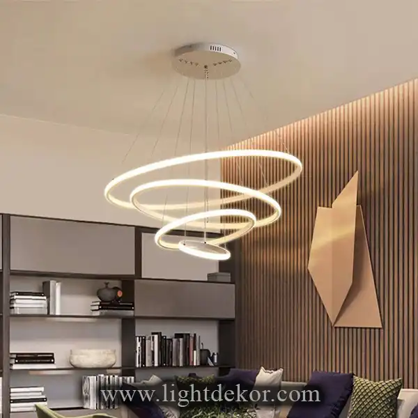 dayere4 لوستر مدرن دایره 4 حلقه لایت دکور