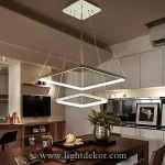 لوستر مدرن مربع 2 حلقه لایت دکور