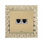 پریز تلفن دو خانه آسیا الکتریک مدل الماس لوکس