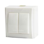 کلید دو پل روکار خیام الکتریک مدل صدف