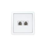 پریز تلفن دو سوکت روکار پارت الکتریک مدل شهاب 4055