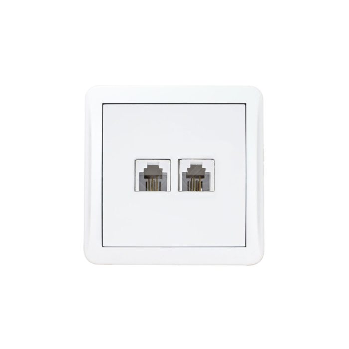 پریز تلفن دو سوکت روکار پارت الکتریک مدل شهاب 4055 - Image 1