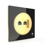 پریز شبکه دو سوکت cat6 ویرا مدل آلفا اسپرت با قاب گلس -