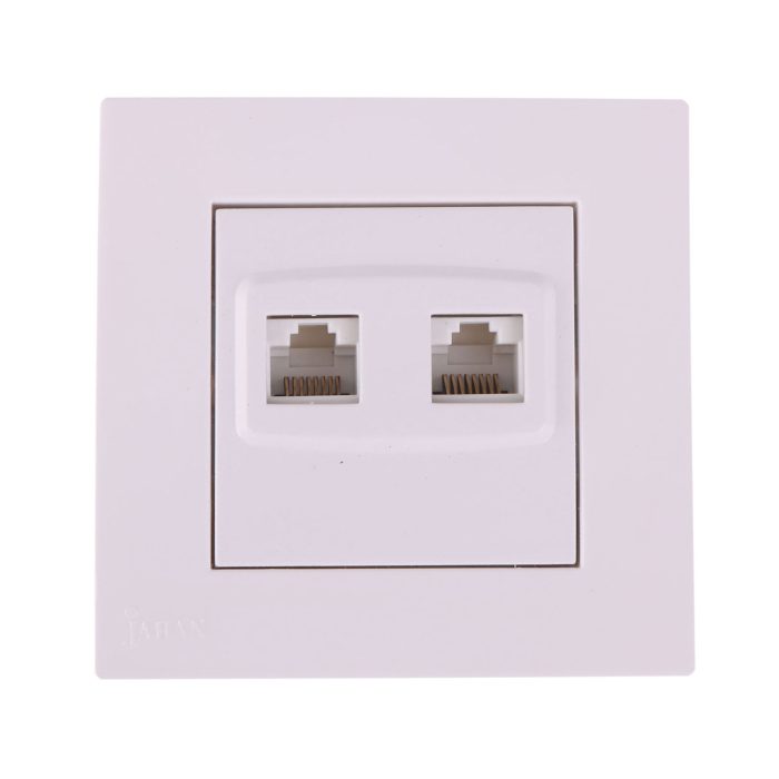 سوکت شبکه cat6+cat6 جهان الکتریک مدل کارن - Image 1