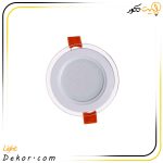 چراغ-سقفی-7وات-توکار-گرد-دورشیشه-پرتو