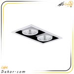 چراغ-سقفی-توکار-دو-خانه-اوربیتا-مازی-نور-۵۲-وات