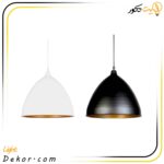 چراغ-آویز-کاسه-ای-تزیینی-کد-109-مشکی-سفید