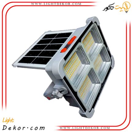 پروژکتور-شارژی-خورشیدی-۱۰۰-وات-با-۶-باتری-قابل-تعویض